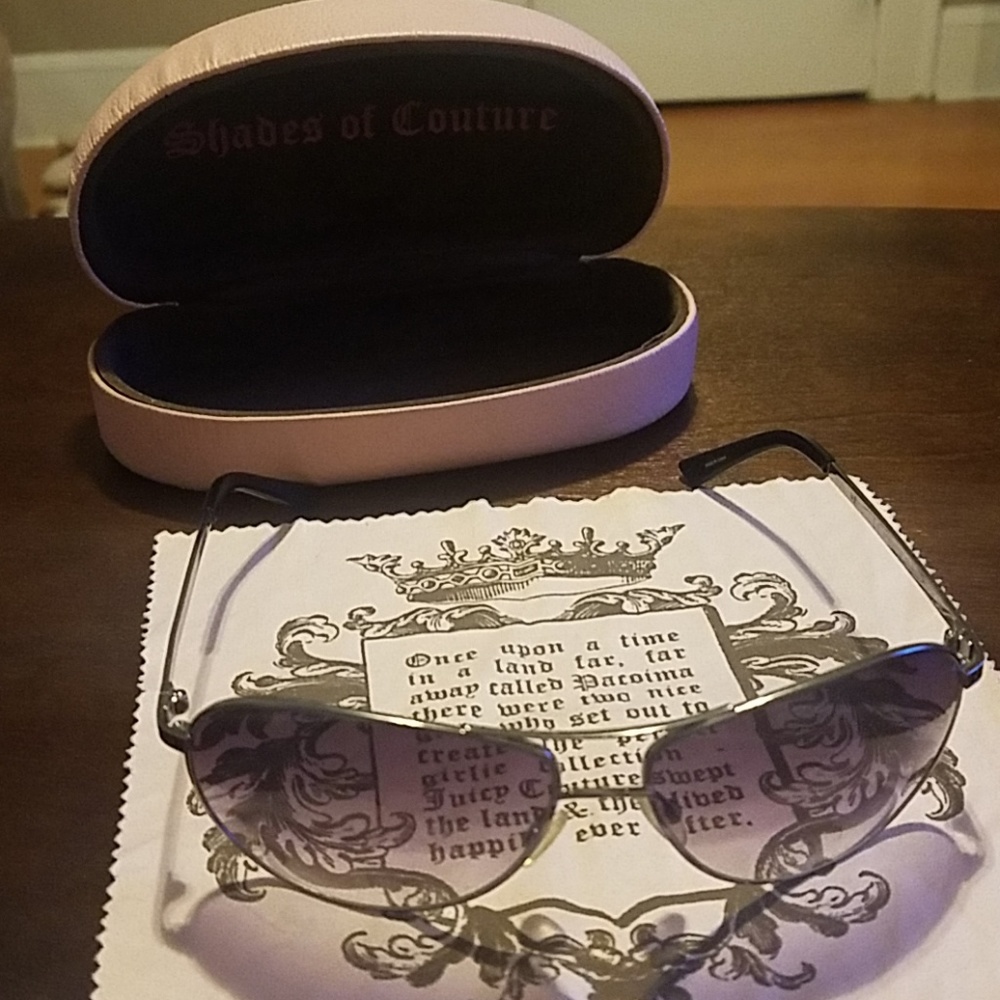 Classic Juicy Couture Aviator Sunglasses with Case